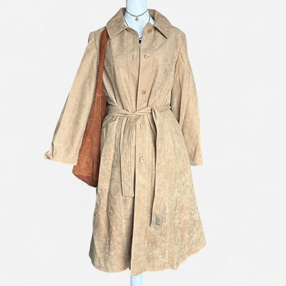 Suede Tan Trench Coat