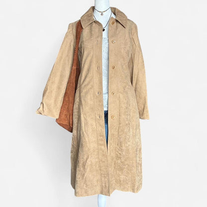 Suede Tan Trench Coat