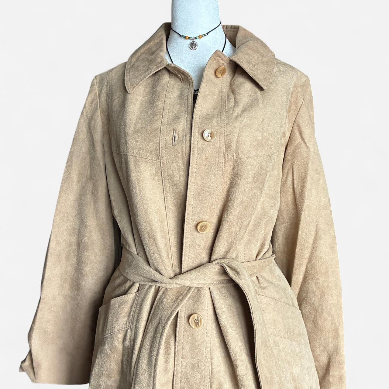 Suede Tan Trench Coat
