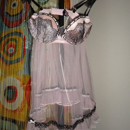 Pale Pink Corset Babydoll Top